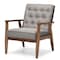 Baxton Studio Sorrento Grey Upholstered Wooden Lounge Chair 122-6766 - alternate 4